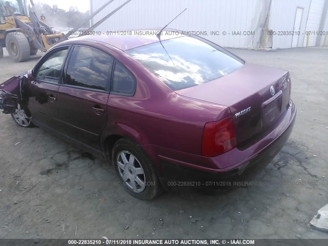 WVWPD63B7XE506411 - 1999 VOLKSWAGEN PASSAT GLX 栗色 照片 3