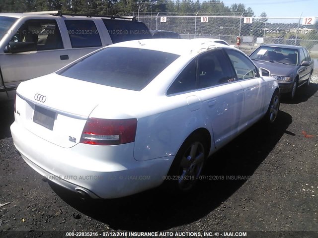 WAUDH74F48N011838 - 2008 AUDI A6 3.2 QUATTRO WHITE photo 4