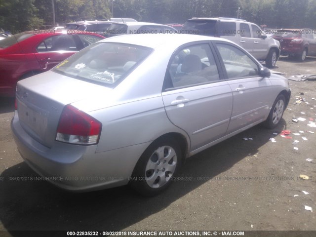 KNAFE121375456009 - 2007 KIA SPECTRA EX/LX SILVER photo 4