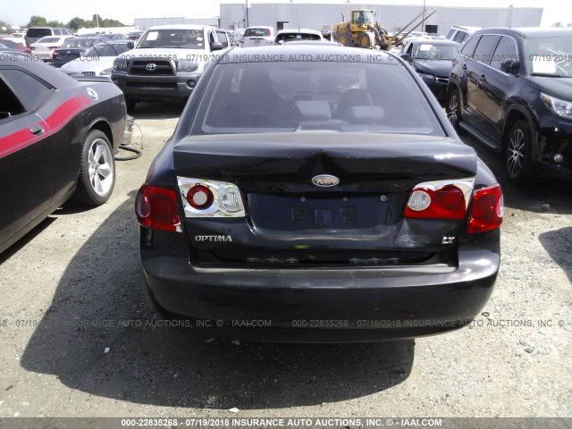 KNAGE123185167377 - 2008 KIA OPTIMA LX/EX BLACK photo 6