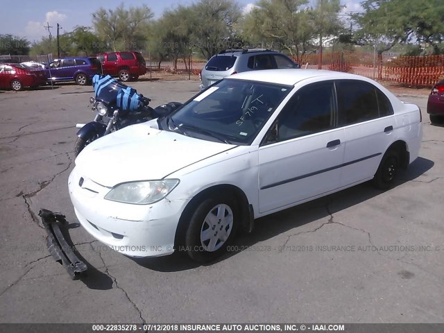 2HGES16394H622591 - 2004 HONDA CIVIC DX VP WHITE photo 2