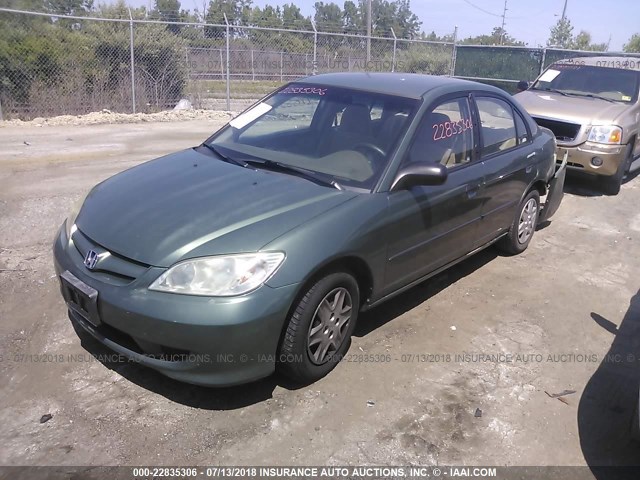 2HGES16374H585489 - 2004 HONDA CIVIC DX VP მწვანე ფოტო 2