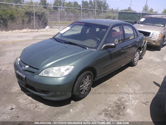 2HGES16374H585489 - 2004 HONDA CIVIC DX VP GREEN photo 2