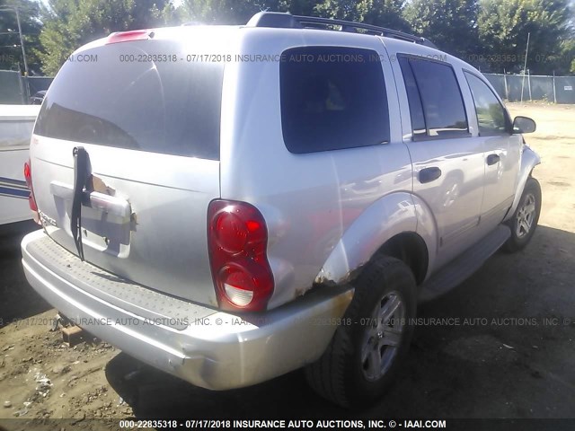 1D4HB48N35F561286 - 2005 DODGE DURANGO SLT SILVER photo 4