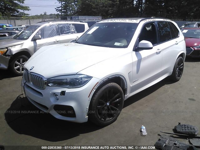 5UXKR6C55E0J73382 - 2014 BMW X5 XDRIVE50I WHITE photo 2