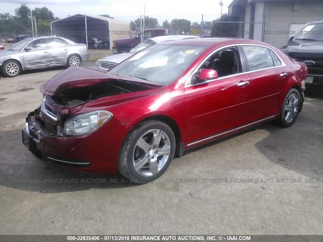1G1ZC5E0XCF290617 - 2012 CHEVROLET MALIBU 1LT RED photo 2