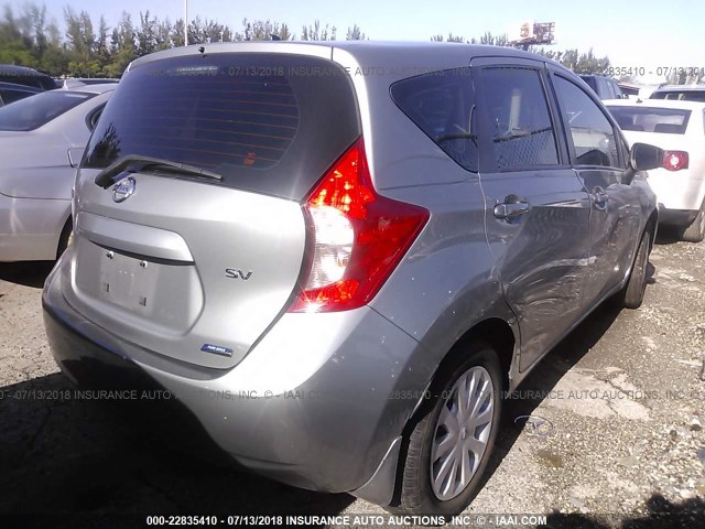 3N1CE2CP5FL387629 - 2015 NISSAN VERSA NOTE S/S PLUS/SV/SL/SR SILVER photo 4