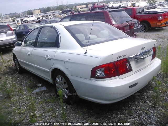 KNAGD126265454690 - 2006 KIA OPTIMA LX/EX WHITE photo 3