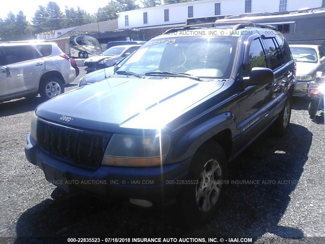 1J4GW48N01C557778 - 2001 JEEP GRAND CHEROKEE LAREDO BLUE photo 2