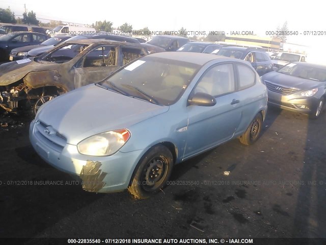 KMHCM36C68U062815 - 2008 HYUNDAI ACCENT GS Light Blue photo 2