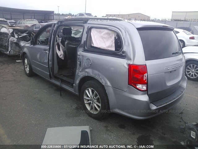 2C4RDGCGXGR311240 - 2016 DODGE GRAND CARAVAN SXT SILVER photo 3