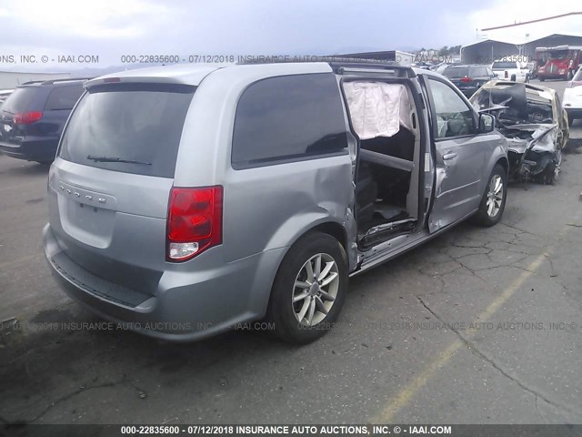 2C4RDGCGXGR311240 - 2016 DODGE GRAND CARAVAN SXT SILVER photo 4