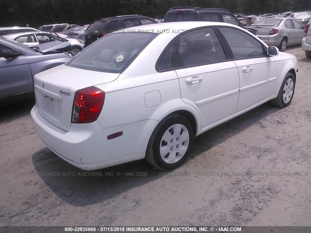 KL5JD56Z07K619729 - 2007 SUZUKI FORENZA CONVENIENCE/POPULAR WHITE photo 4