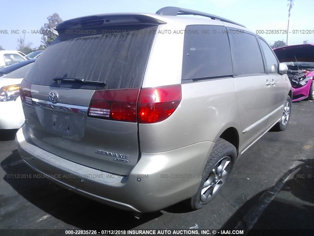 5TDZA22C05S361191 - 2005 TOYOTA SIENNA XLE/XLE LIMITED TAN photo 4