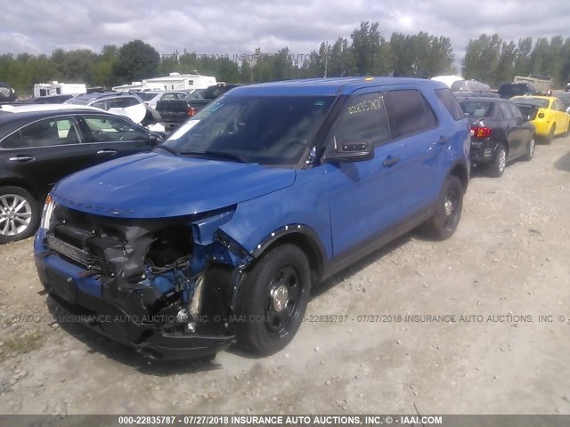 1FM5K8AT7EGC38655 - 2014 FORD EXPLORER POLICE INTERCEPTOR BLUE photo 2