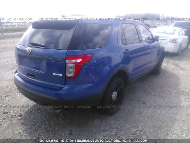 1FM5K8AT7EGC38655 - 2014 FORD EXPLORER POLICE INTERCEPTOR BLUE photo 4