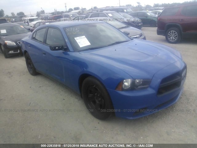 2C3CDXAT5DH740751 - 2013 DODGE CHARGER POLICE BLUE photo 1