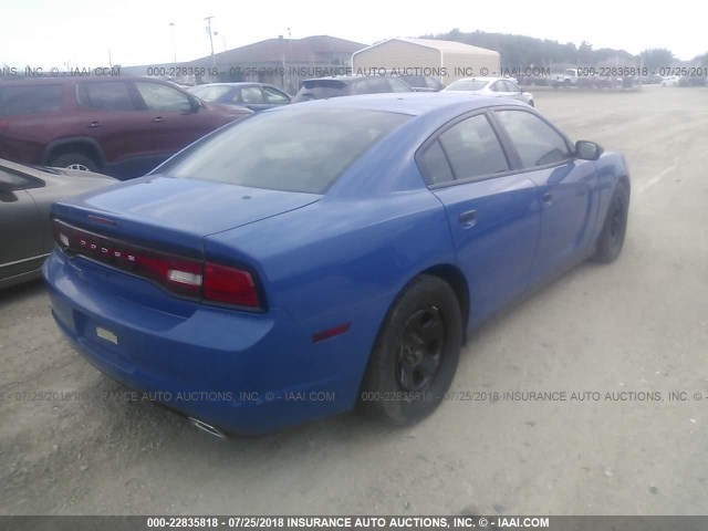 2C3CDXAT5DH740751 - 2013 DODGE CHARGER POLICE BLUE photo 4