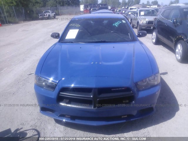 2C3CDXAT1DH740794 - 2013 DODGE CHARGER POLICE BLUE photo 6