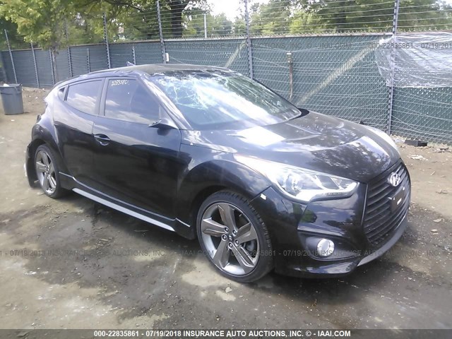 KMHTC6AE6FU217342 - 2015 HYUNDAI VELOSTER TURBO BLACK photo 1