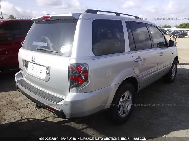 5FNYF28238B010683 - 2008 HONDA PILOT VP SILVER photo 4