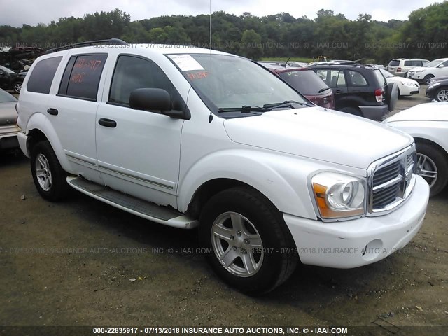 1D4HB58DX4F239885 - 2004 DODGE DURANGO LIMITED WHITE photo 1