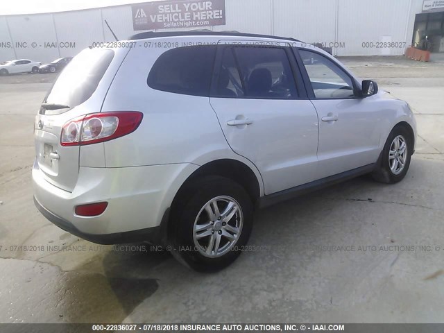 5XYZG3AB8CG118428 - 2012 HYUNDAI SANTA FE GLS SILVER photo 4