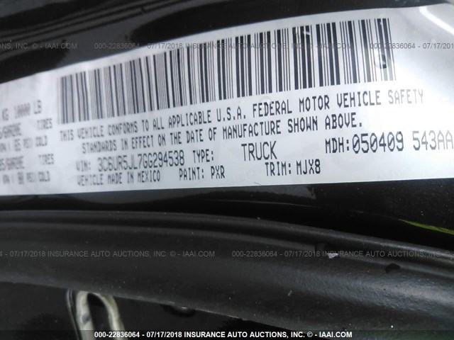 3C6UR5JL7GG294538 - 2016 RAM 2500 SLT BLACK photo 9