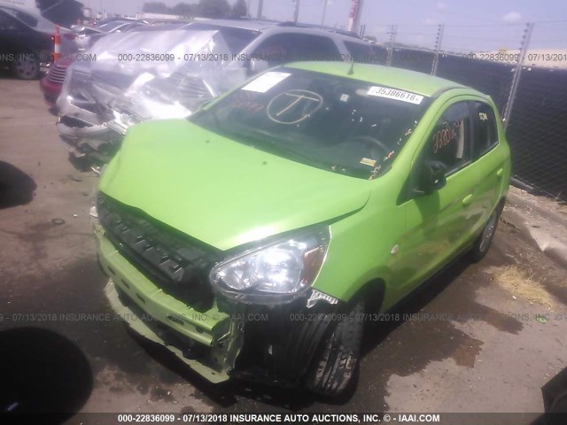 ML32A3HJ2EH026017 - 2014 MITSUBISHI MIRAGE DE GREEN photo 2