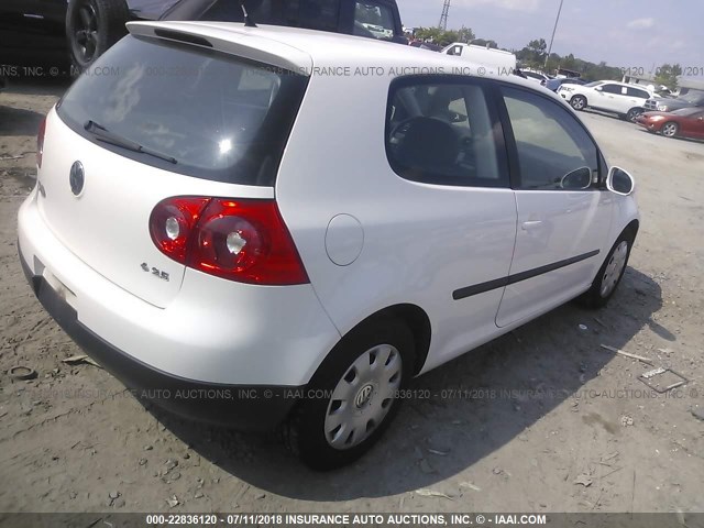 WVWBS71K67W213246 - 2007 VOLKSWAGEN RABBIT WHITE photo 4