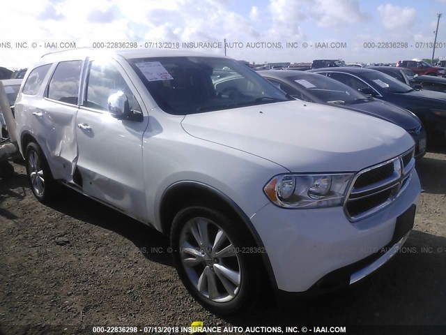 1D4RD4GG2BC706526 - 2011 DODGE DURANGO CREW WHITE photo 1