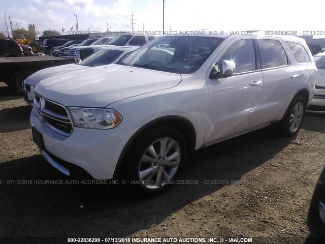 1D4RD4GG2BC706526 - 2011 DODGE DURANGO CREW WHITE photo 2