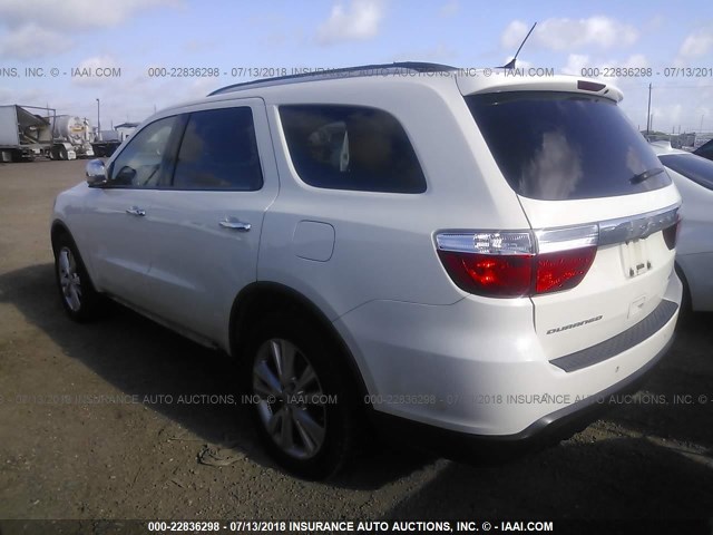 1D4RD4GG2BC706526 - 2011 DODGE DURANGO CREW WHITE photo 3