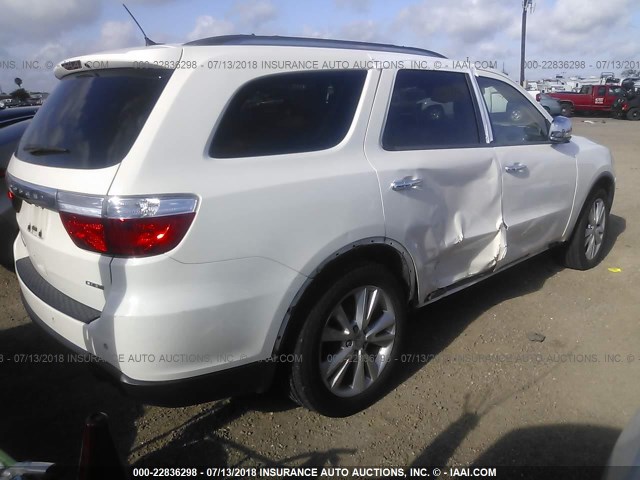 1D4RD4GG2BC706526 - 2011 DODGE DURANGO CREW WHITE photo 4