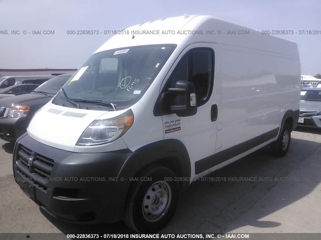 3C6TRVDG6HE546870 - 2017 RAM PROMASTER 2500 2500 HIGH WHITE photo 2