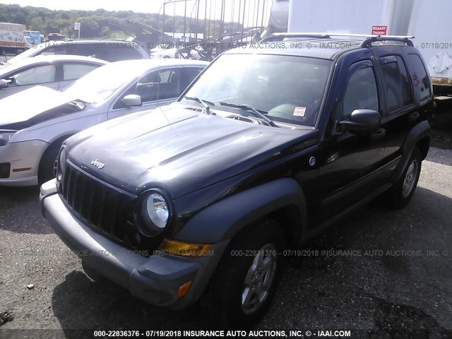 1J4GL48K76W253707 - 2006 JEEP LIBERTY SPORT BLACK photo 2