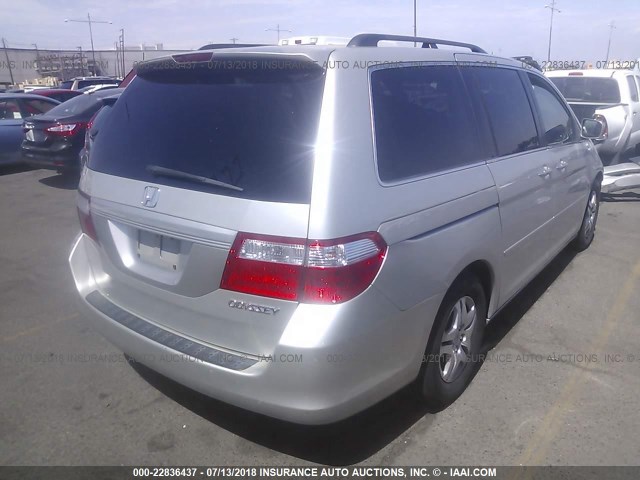 5FNRL38725B107190 - 2005 HONDA ODYSSEY EXL SILVER photo 4