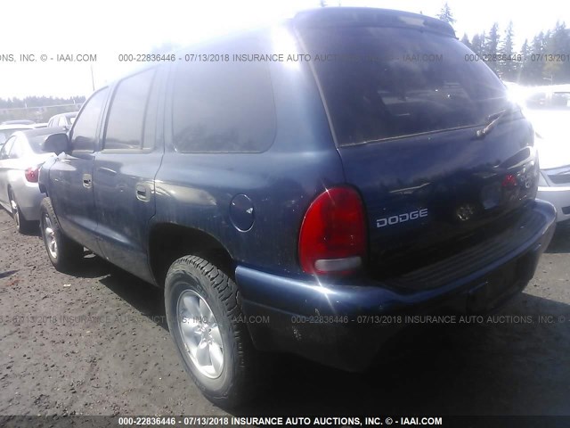 1D4HS38N33F550067 - 2003 DODGE DURANGO SPORT Dark Blue photo 3