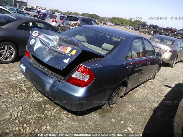 4T1BE30K22U553169 - 2002 TOYOTA CAMRY LE/XLE/SE 蓝色 照片 4