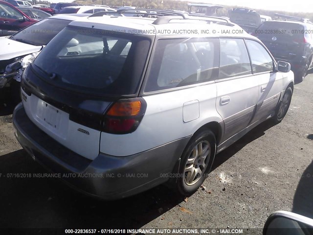 4S3BH686117632141 - 2001 SUBARU LEGACY OUTBACK LIMITED WHITE photo 4