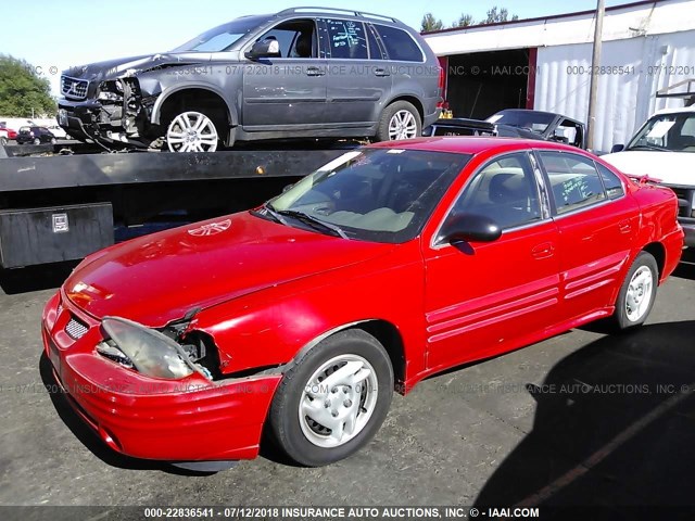 1G2NE52F22C235270 - 2002 PONTIAC GRAND AM SE RED photo 2