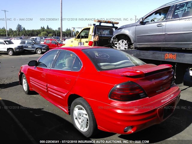 1G2NE52F22C235270 - 2002 PONTIAC GRAND AM SE RED photo 3