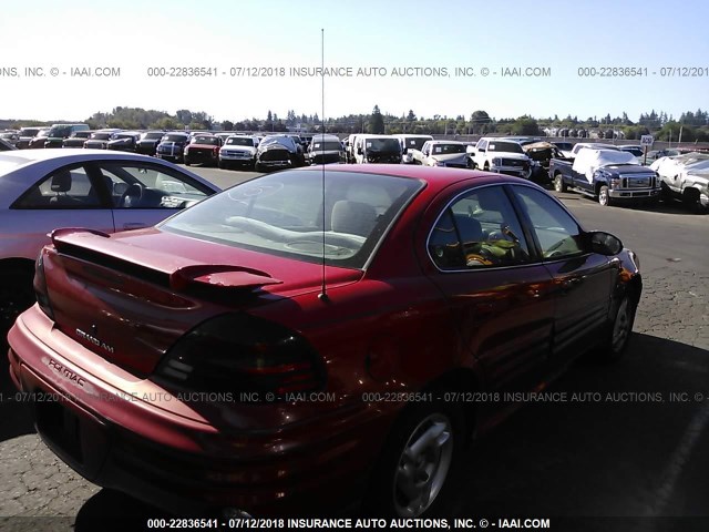 1G2NE52F22C235270 - 2002 PONTIAC GRAND AM SE RED photo 4