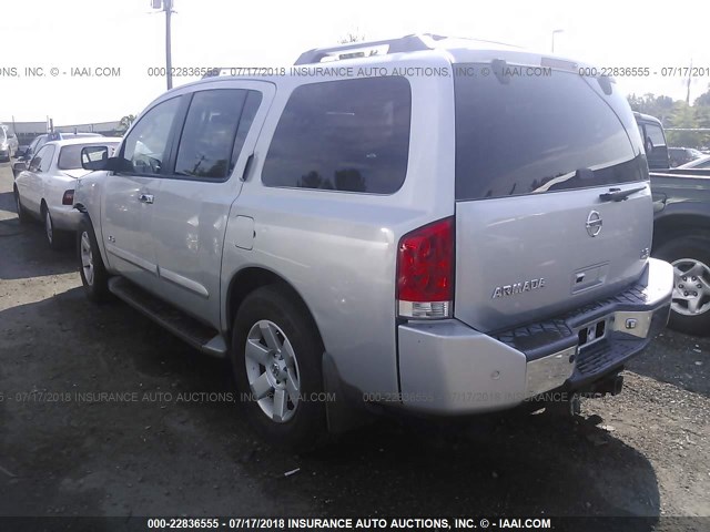 5N1AA08B65N737586 - 2005 NISSAN ARMADA SE/LE SILVER photo 3