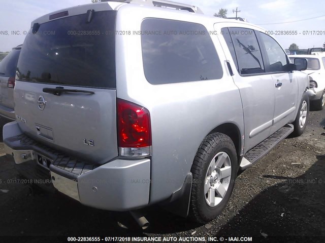 5N1AA08B65N737586 - 2005 NISSAN ARMADA SE/LE SILVER photo 4