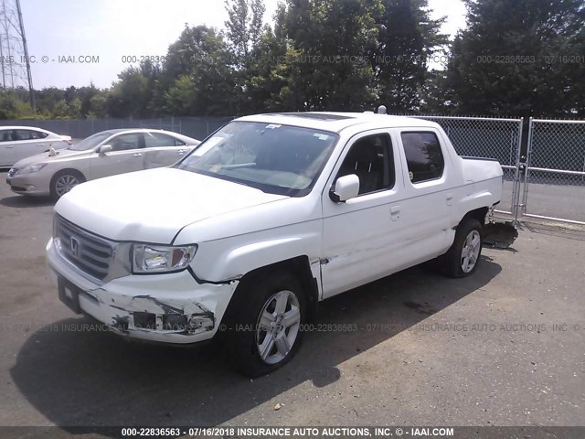 5FPYK1F57DB009542 - 2013 HONDA RIDGELINE RTL WHITE photo 2