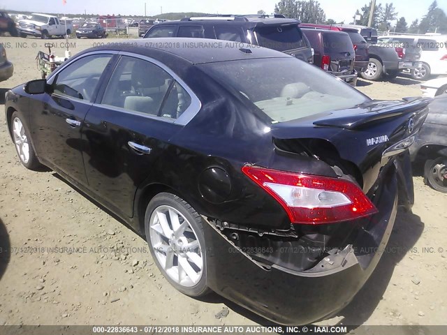 1N4AA51E89C830364 - 2009 NISSAN MAXIMA S/SV BLACK photo 3