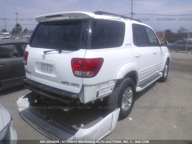 5TDBT48A85S242186 - 2005 TOYOTA SEQUOIA LIMITED WHITE photo 4