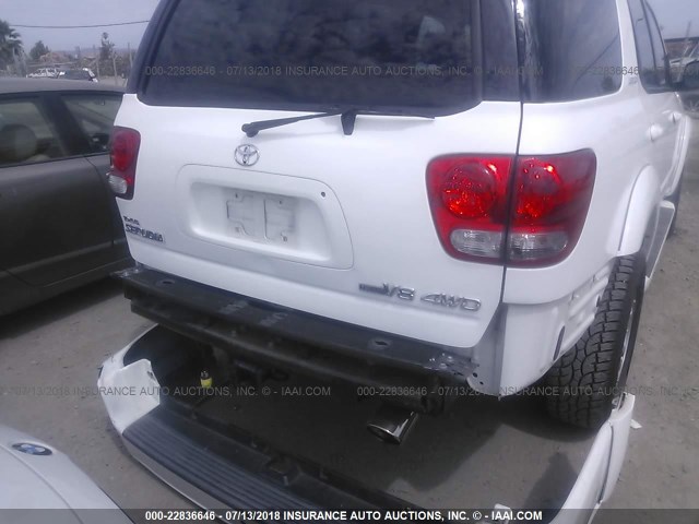 5TDBT48A85S242186 - 2005 TOYOTA SEQUOIA LIMITED WHITE photo 6