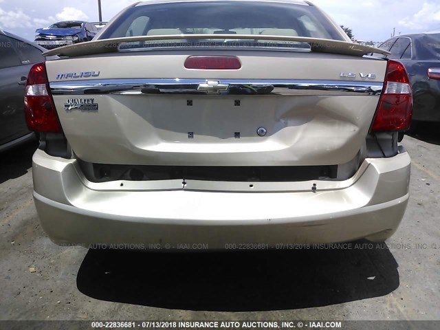 1G1ZT52805F279333 - 2005 CHEVROLET MALIBU LS GOLD photo 6